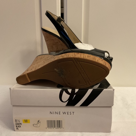 Nine West Black Wedge Sandals - Picture 2 of 2